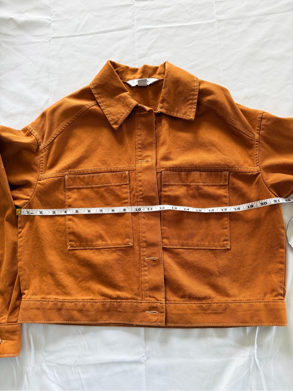 OLD NAVY Rust Brown Cropped Button Front Jean Jacket- Size M - Picture 10 of 11
